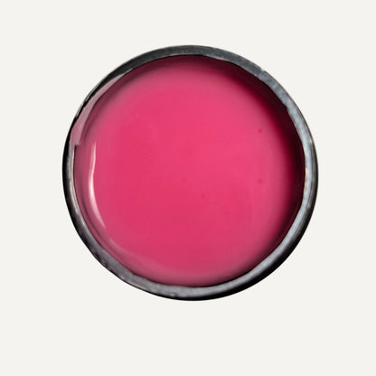 Quida Brush on Builder 8 Golden Shell 15gr - pot open bovenaanzicht met intens warm fuchsia-roze brush on builder gel textuur