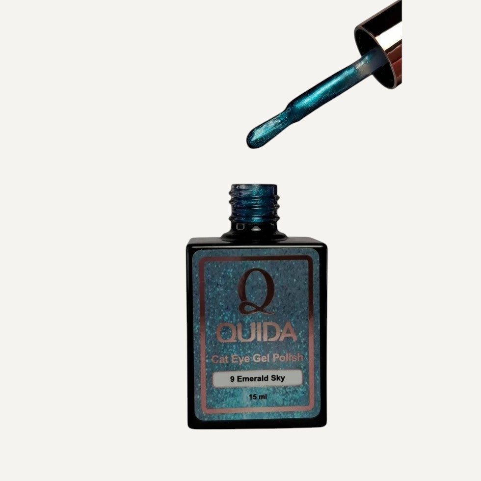 Quida Cat Eye Gel Polish 9 - Emerald Sky Blauw - 15 ml