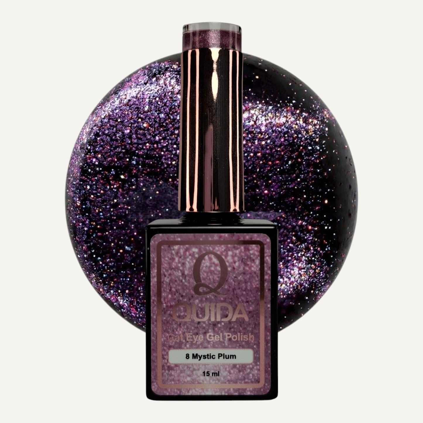 Quida Cat Eye Gel Polish 8 - Mystic Plum Paars - 15 ml