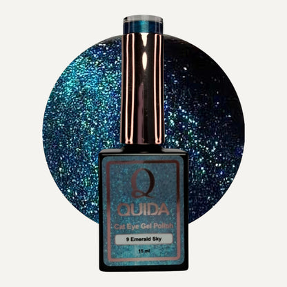 Quida Cat Eye Gel Polish 9 - Emerald Sky Blauw - 15 ml