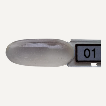 Swatch Quida Acrylgel Clear 01 - transparante acrylgel op nageltip, volledig doorzichtig