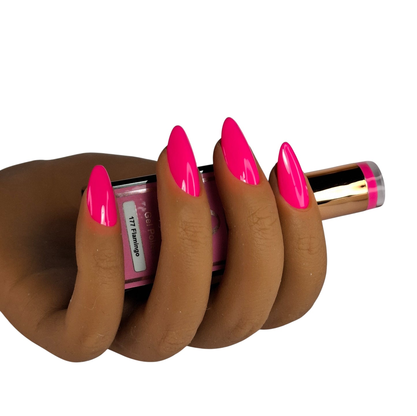 Quida Gelpolish 177 Flamingo roze op nagels - resultaat thuis