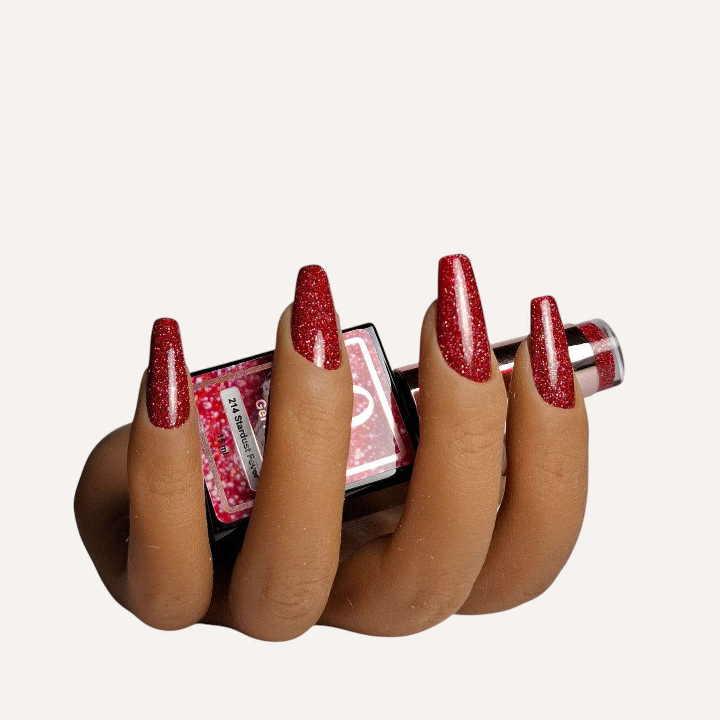 Quida Gel Polish 214 - Stardust Fever Rood - 15 ml