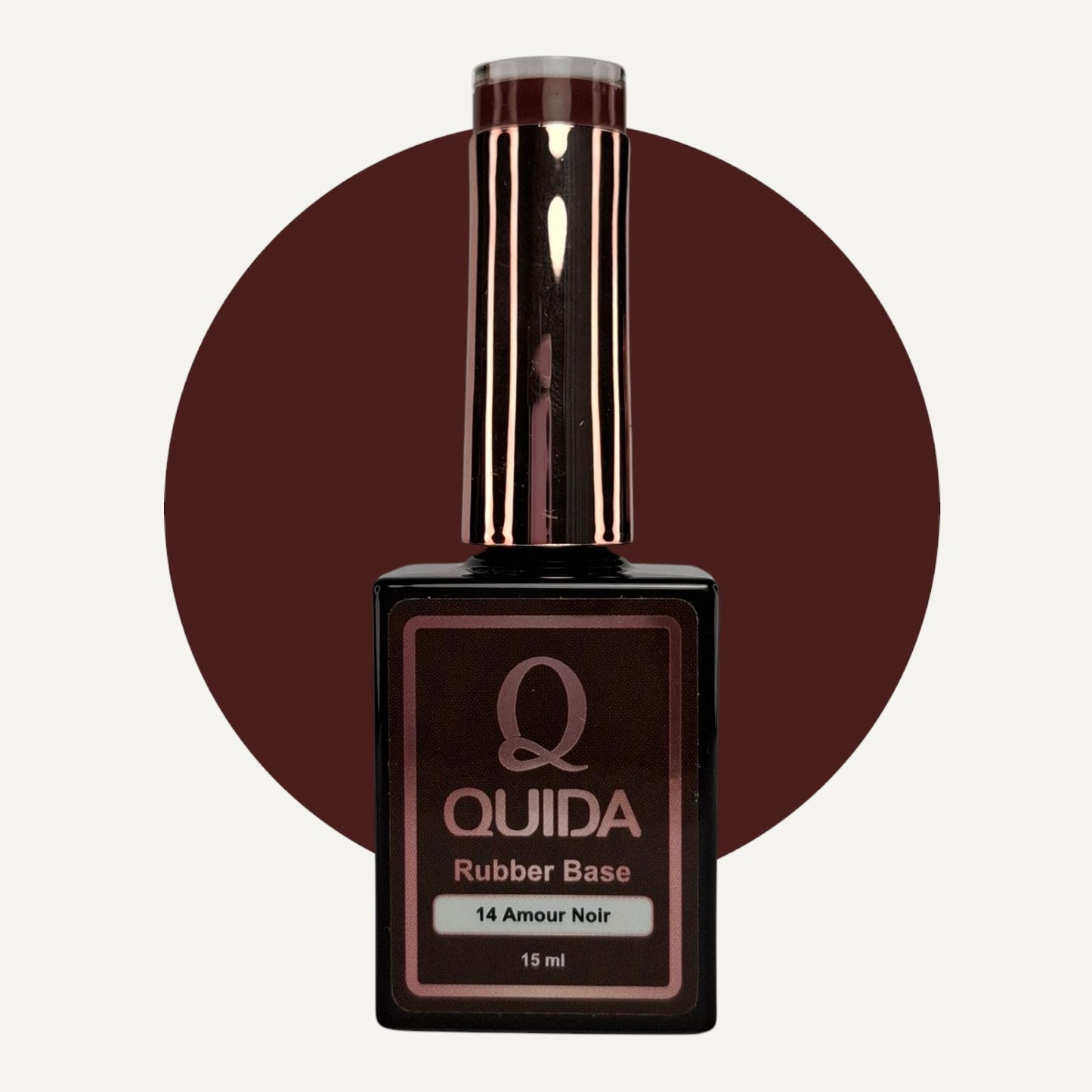 Quida Rubber Base 014 - Amour Noir Donkerbruin Bordeaux - 15 ml