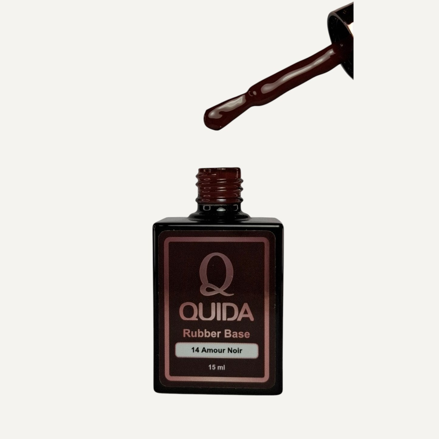 Quida Rubber Base 014 - Amour Noir Donkerbruin Bordeaux - 15 ml