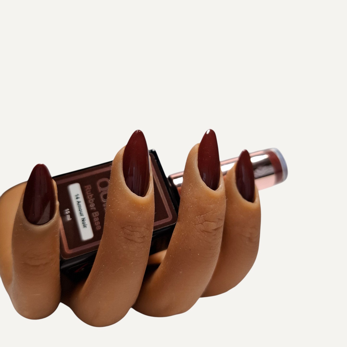Quida Rubber Base 014 - Amour Noir Donkerbruin Bordeaux - 15 ml