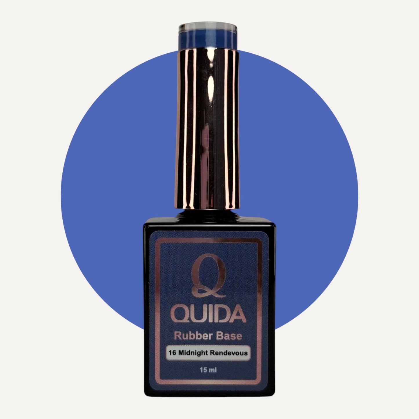 Quida Rubber Base 016 - Midnight Rendevous Marine Blauw - 15 ml
