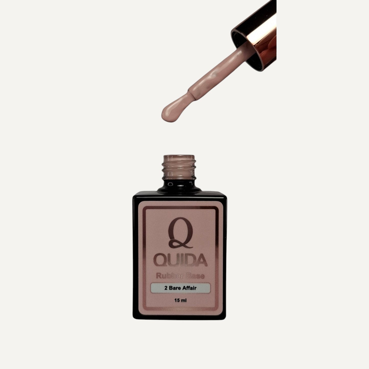 Quida Rubber Base 002 - Bare Affair Nude Roze - 15 ml