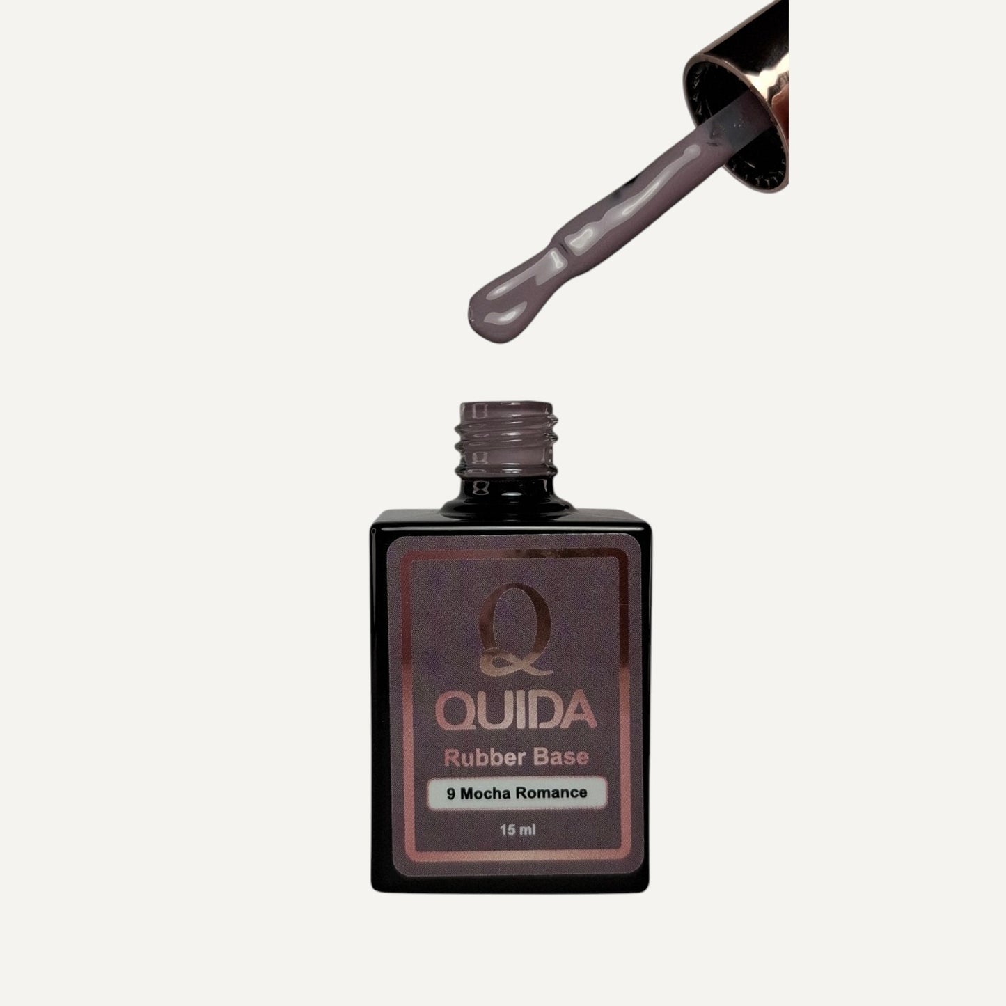 Quida Rubber Base 009 - Mocha Romance Grijspaars - 15 ml