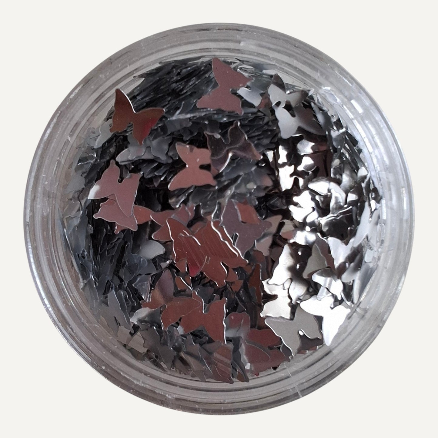 Nail Art Vlinder Paillettes 16 Zilver
