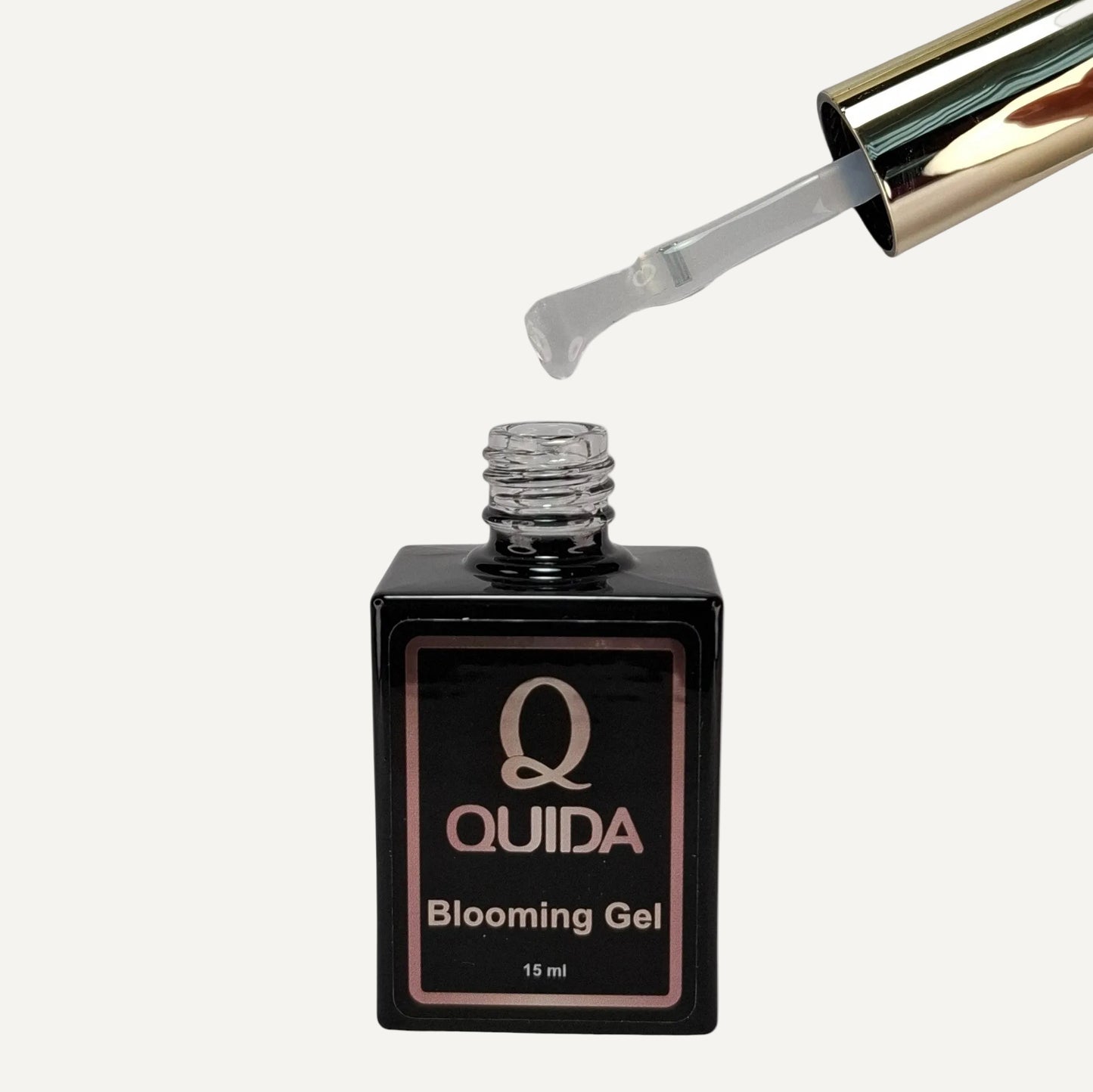 Quida Blooming Gel 15ml - flesje met penseel, transparante blooming gel voor nail art