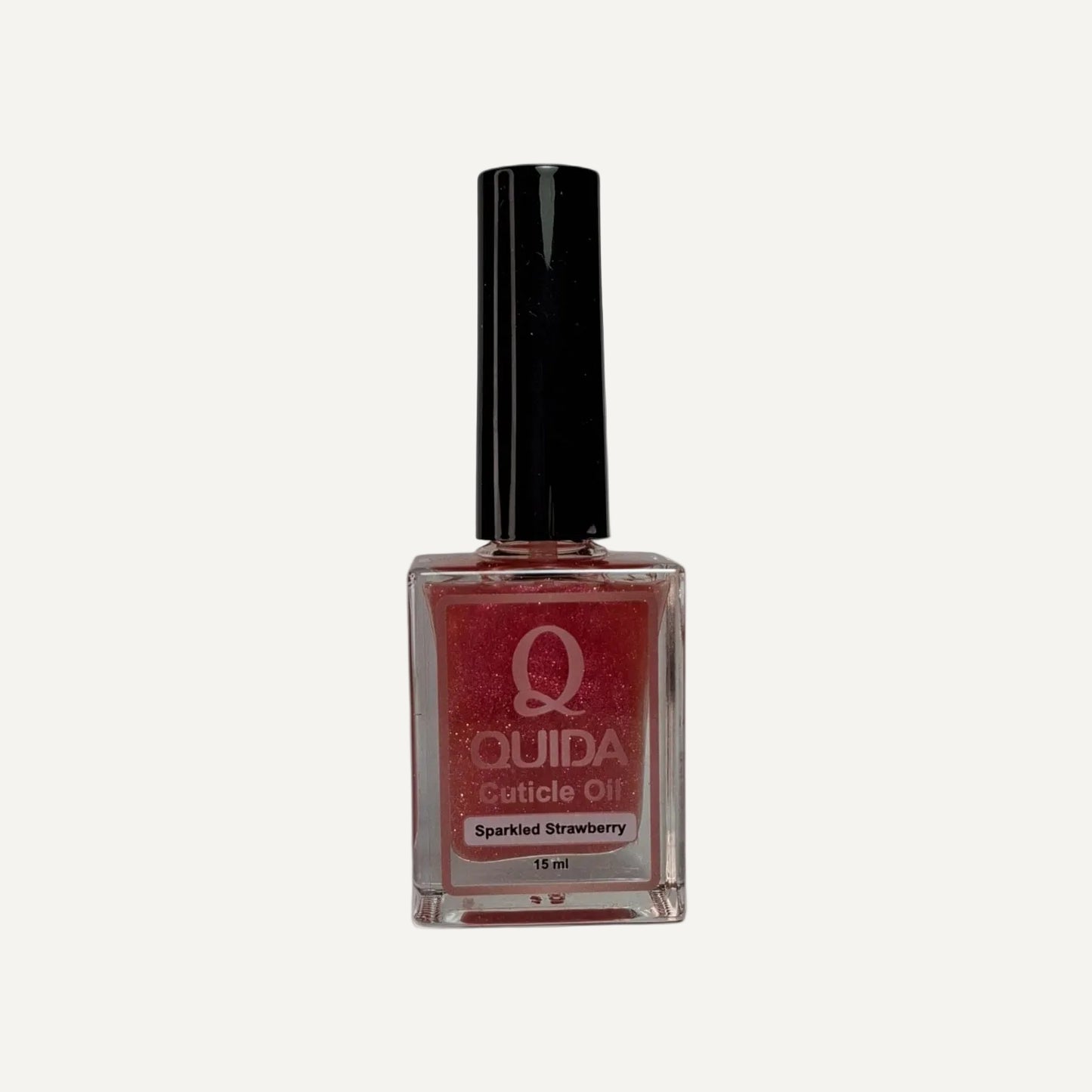 Quida Cuticle Oil Sparkled Strawberry 15ml - flesje met Quida label, verzorgende nagelriemolie