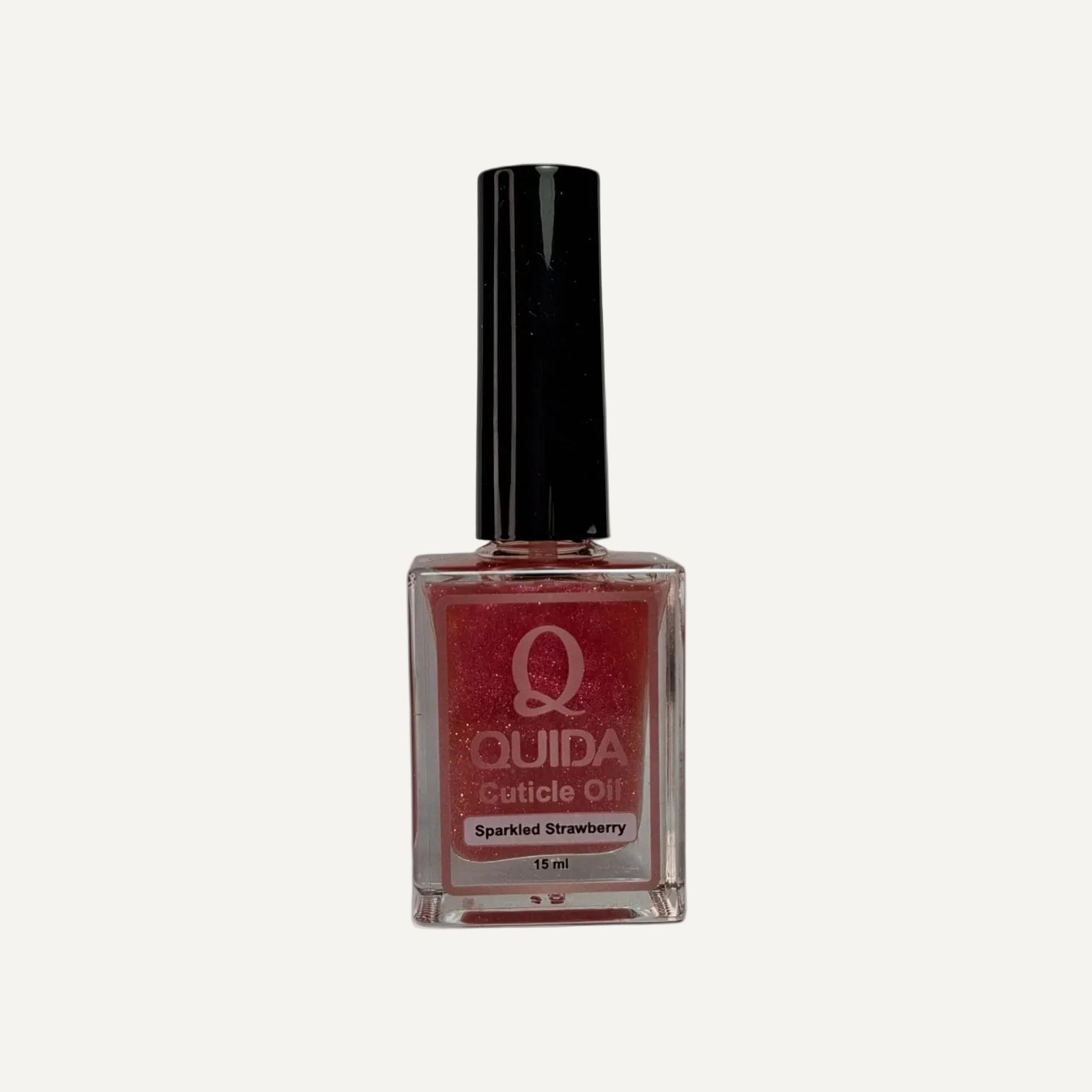 Quida Cuticle Oil Sparkled Strawberry 15ml - flesje met Quida label, verzorgende nagelriemolie