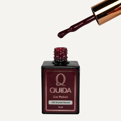 Quida Gel Polish 156 - Scarlet Secret Donkerrood - 15 ml