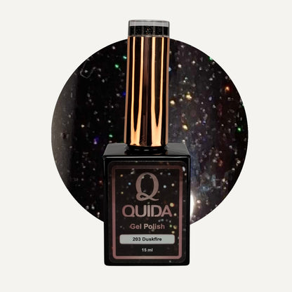 Quida Gel Polish 203 - Dusk Fire Zwart - 15 ml