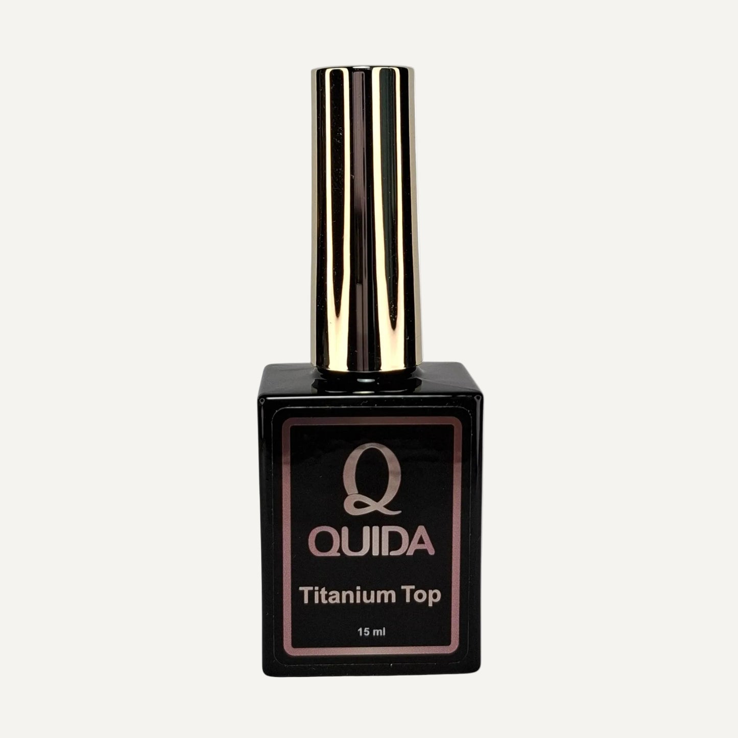 Quida Titanium Top No Wipe 15ml - flesje met Quida label, krasbestendige topcoat