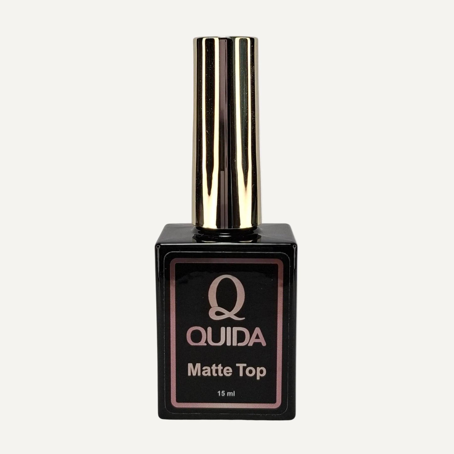 Quida Matte Top No Wipe 15ml - flesje met Quida label, krasbestendige matte topcoat