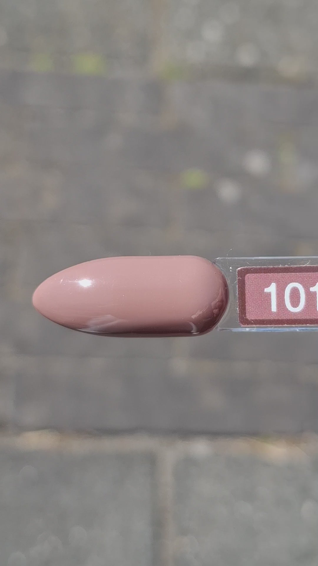 Quida Gelpolish 101 Almond Kiss - warme bruinroze gelpolish met terracotta gloed aangebracht op nagels, 15ml