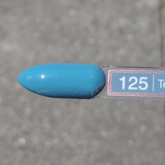 Quida Gelpolish 125 Teal Shadow - rijke gedempte teal gelpolish aangebracht op nagels, 15ml