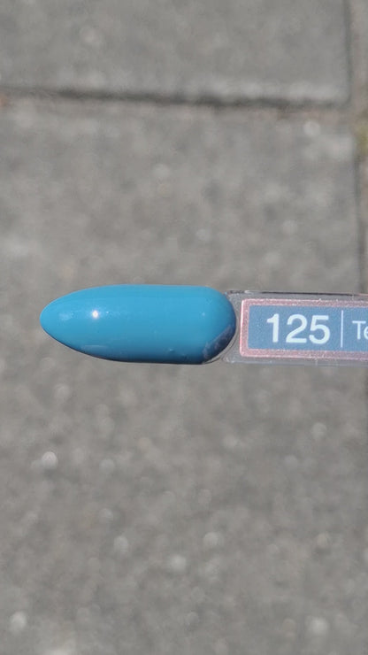 Quida Gelpolish 125 Teal Shadow - rijke gedempte teal gelpolish aangebracht op nagels, 15ml