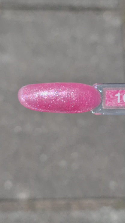 Quida Buildergel 10 Rose Quartz - intens fuchsia-roze shimmer hard gel buildergel in het zonlicht, textuur en consistentie zichtbaar 30gr