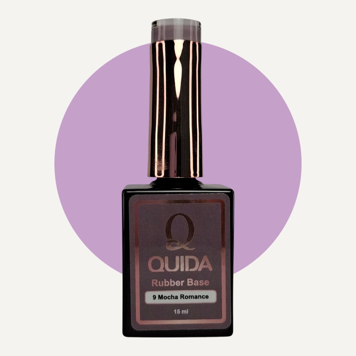 Quida Rubber Base 009 - Mocha Romance Grijspaars - 15 ml